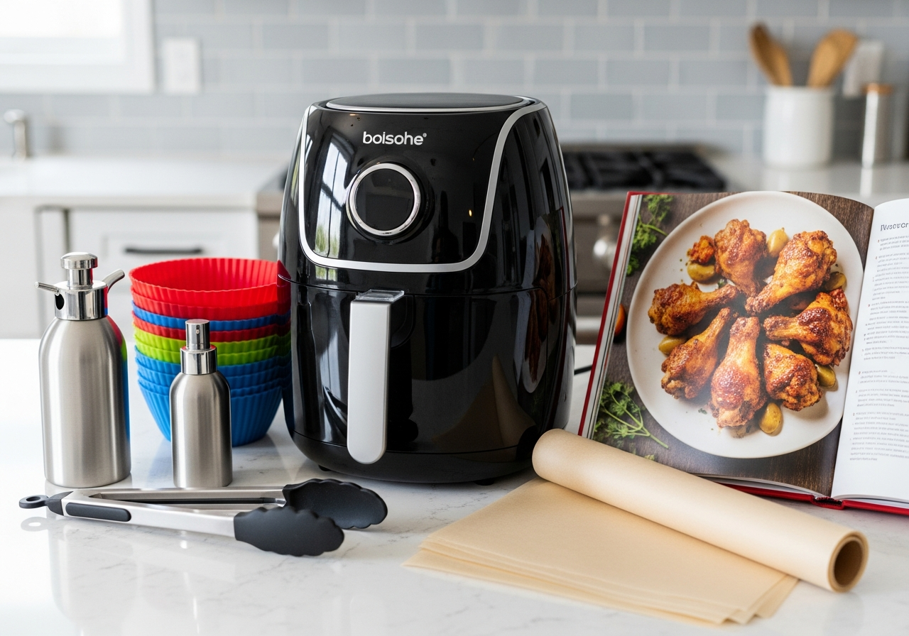 Complete Air Fryer Starter Kit setup with all essentials