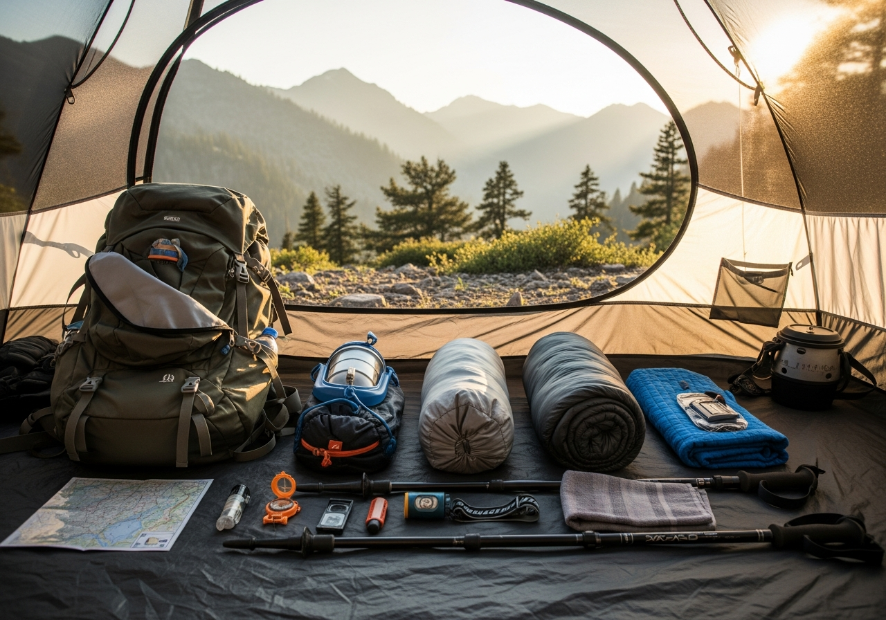 Complete Backpacking Starter Kit setup with all essentials
