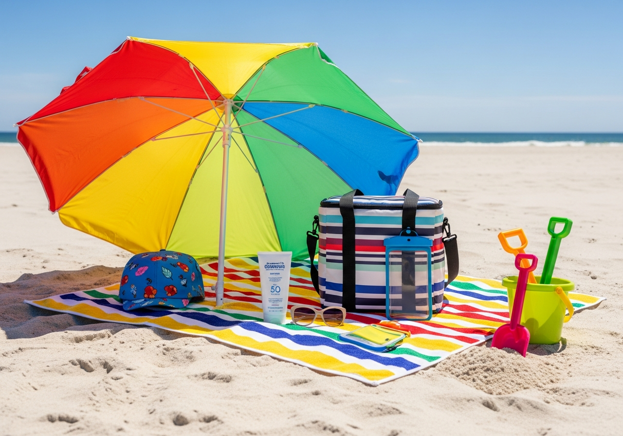 Complete Beach Day Kit setup with all essentials