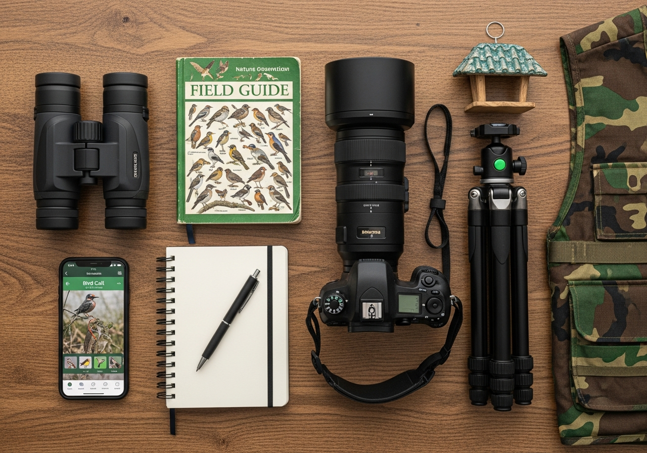Complete Birdwatching Starter Kit setup with all essentials