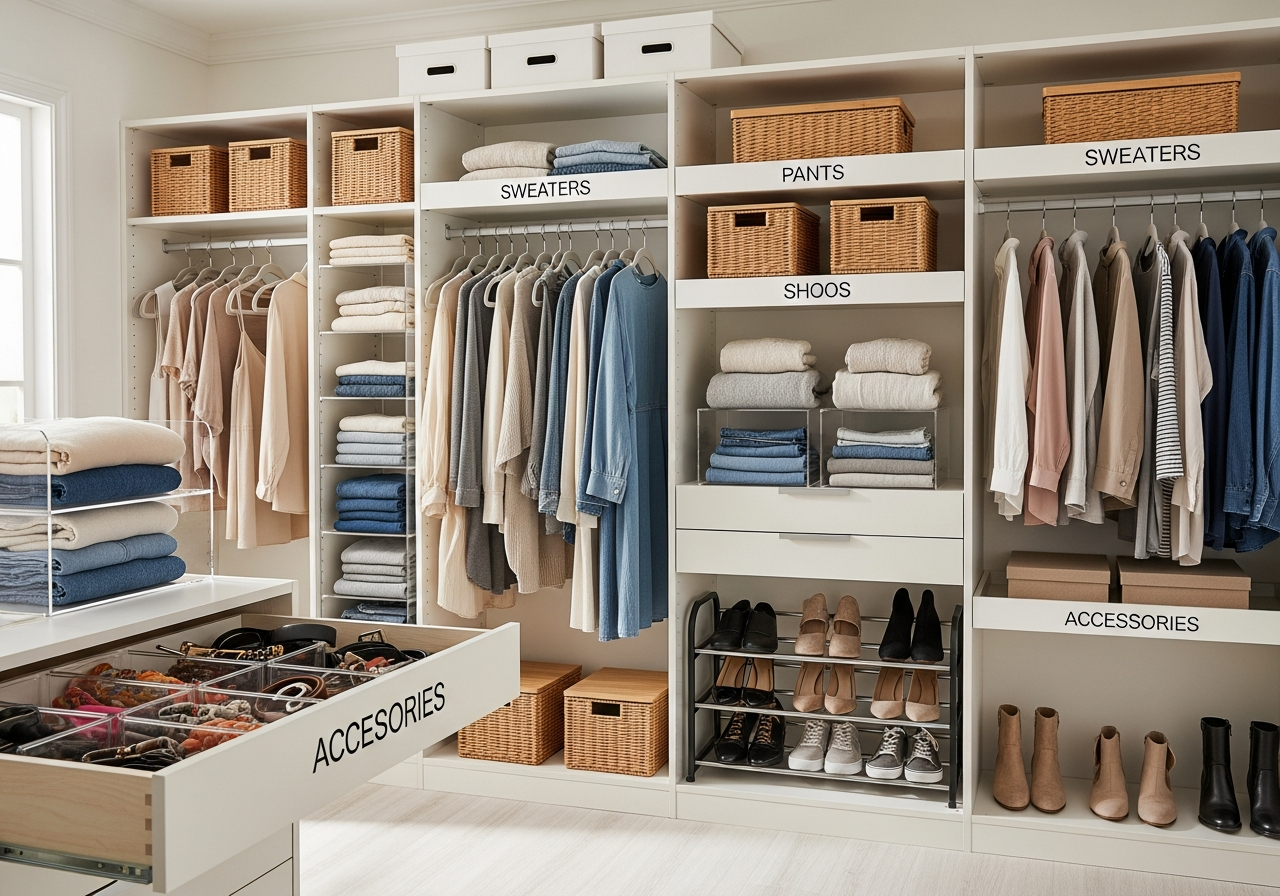Complete Closet Organization Kit setup with all essentials