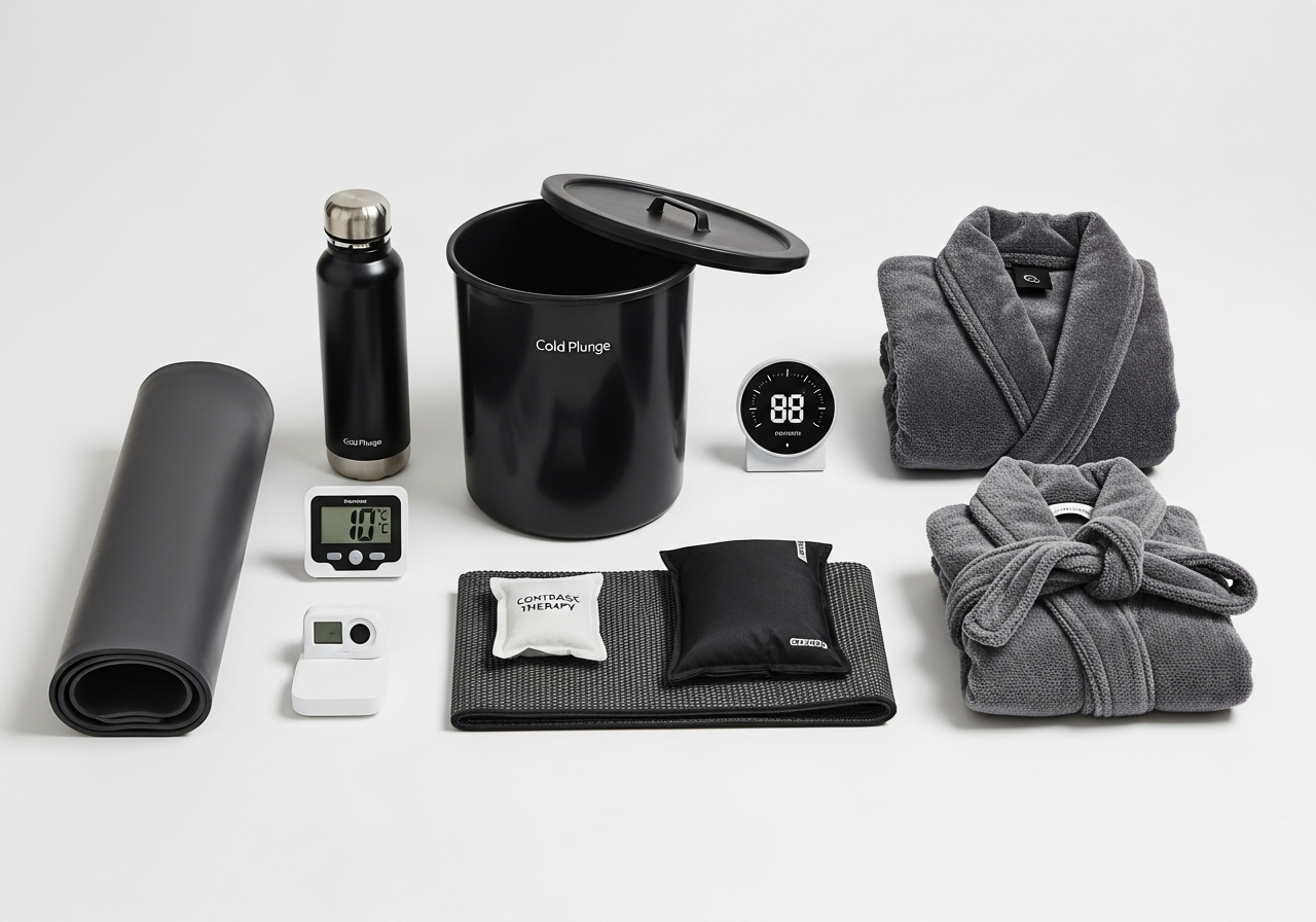 Complete Cold Plunge & Ice Bath Kit setup with all essentials