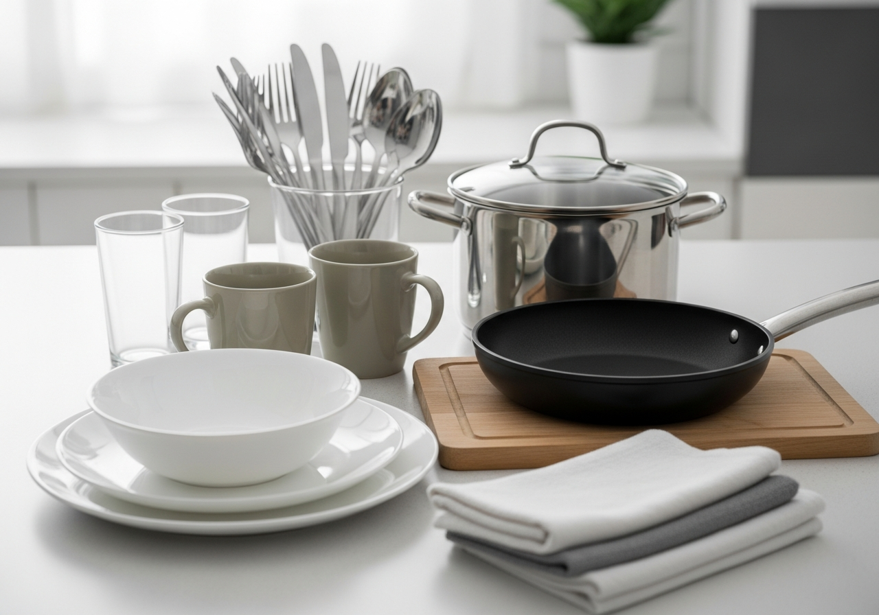 Complete Divorce Fresh-Start Kitchen Kit setup with all essentials