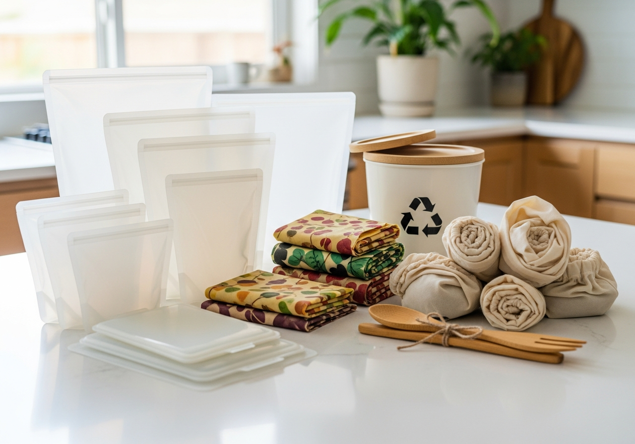 Complete Eco-Friendly Kitchen Swap Kit setup with all essentials