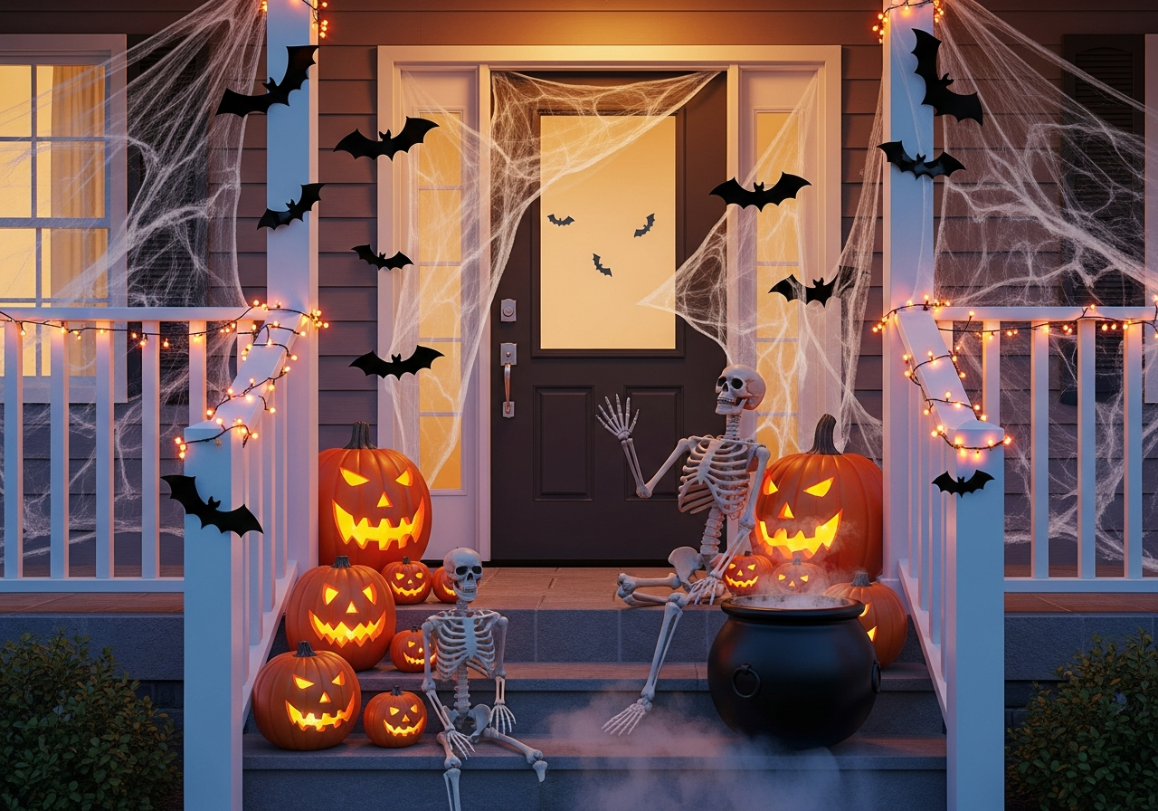 Complete Halloween Decor Kit setup with all essentials