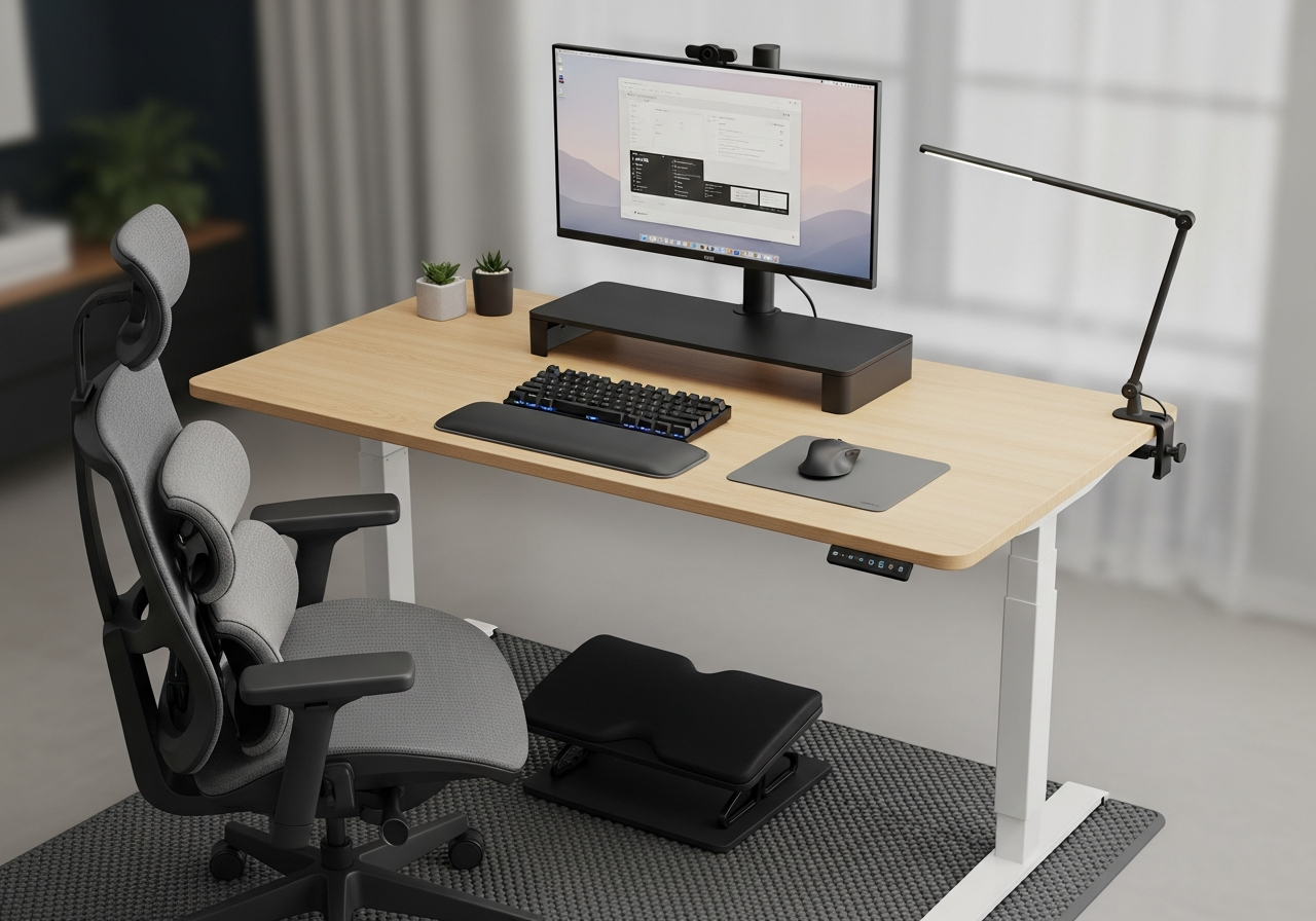Complete Home Office Ergonomics Kit setup with all essentials