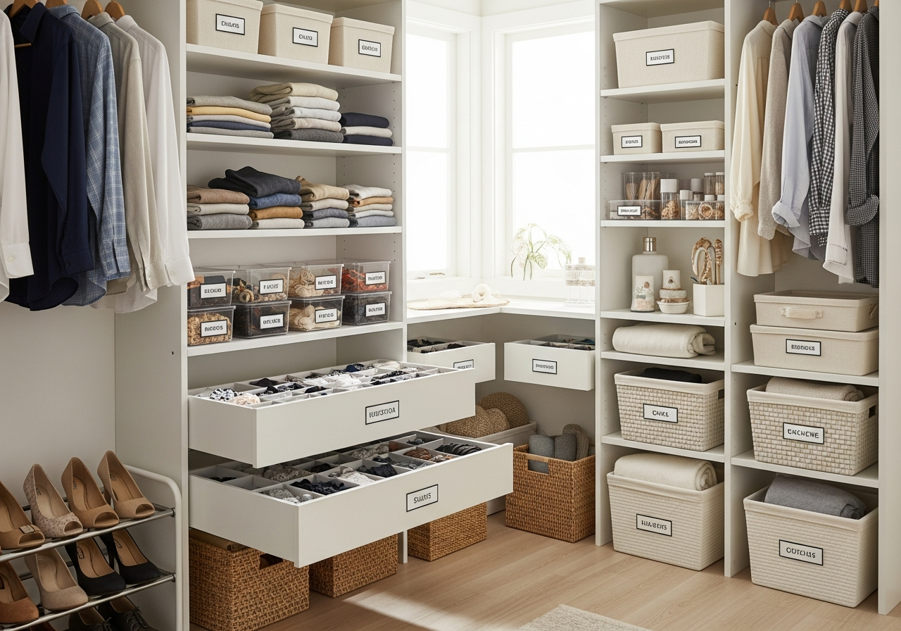 Complete Closet Organization Kit setup with all essentials