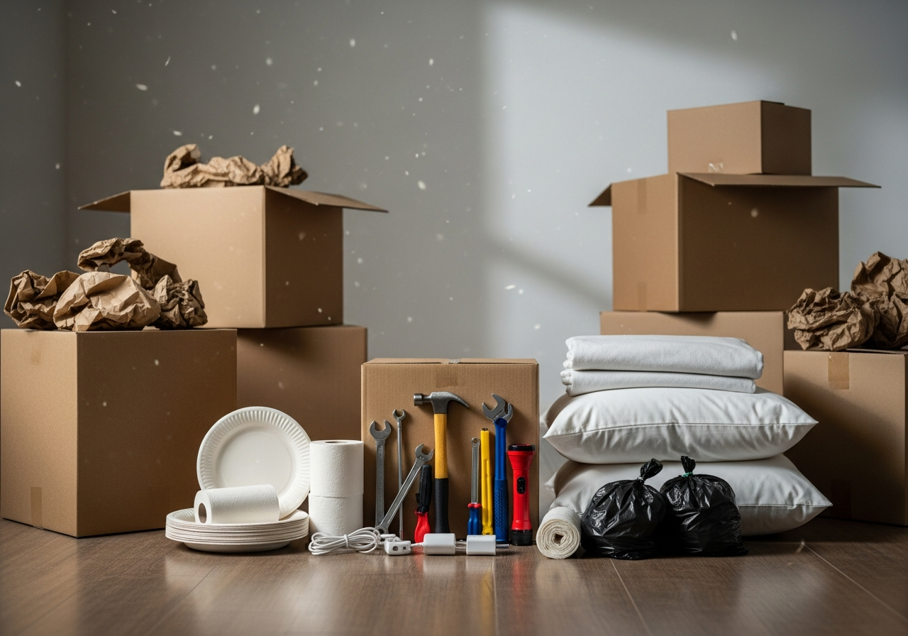 Complete New Homeowner First Night Kit setup with all essentials