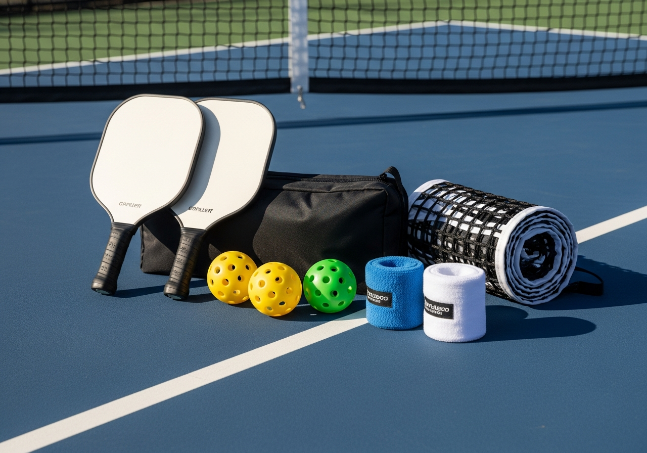 Complete Pickleball Starter Kit setup with all essentials