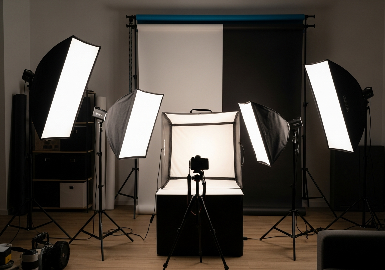 Complete Product Photography Kit setup with all essentials