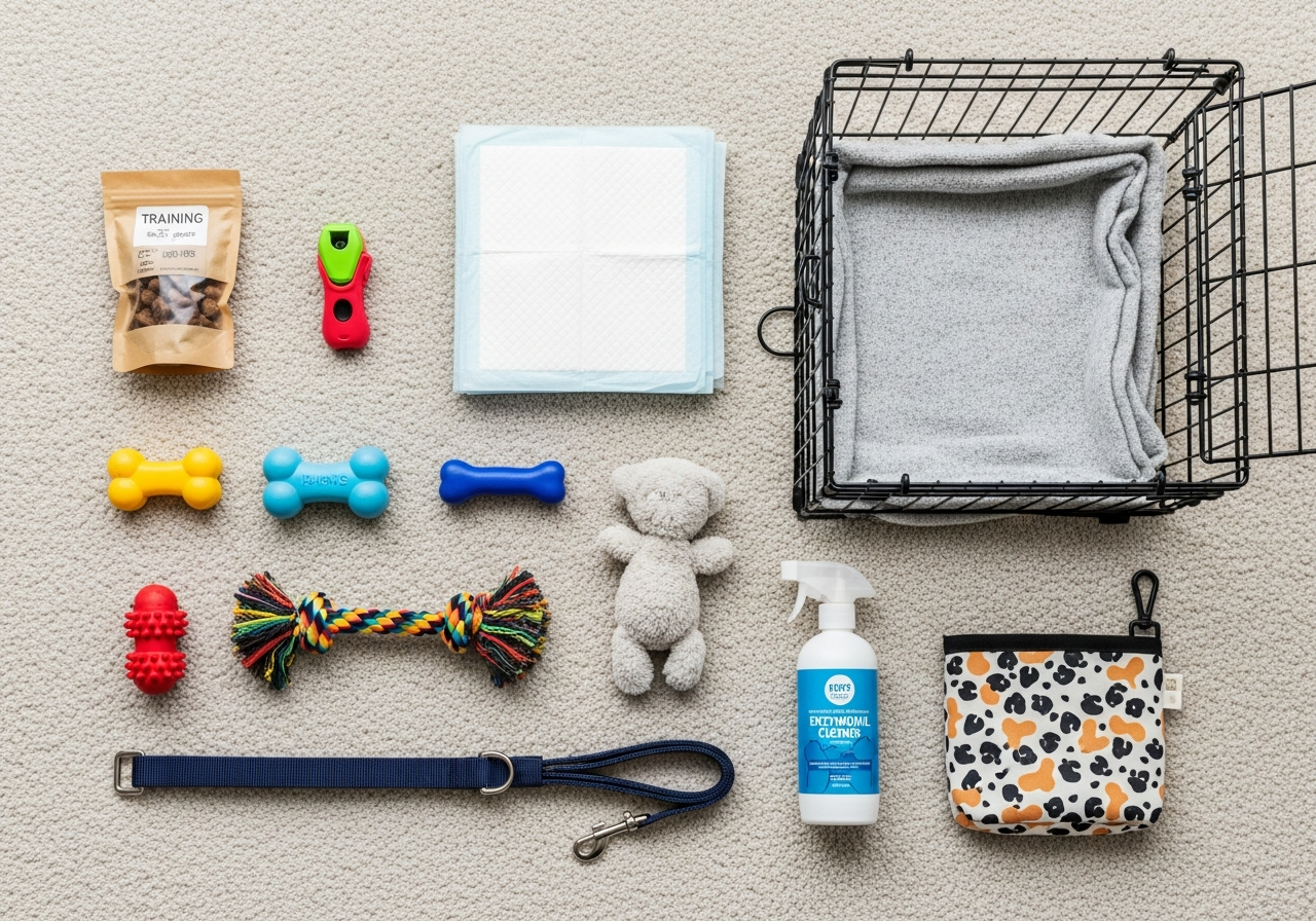 Complete Puppy Training Kit setup with all essentials