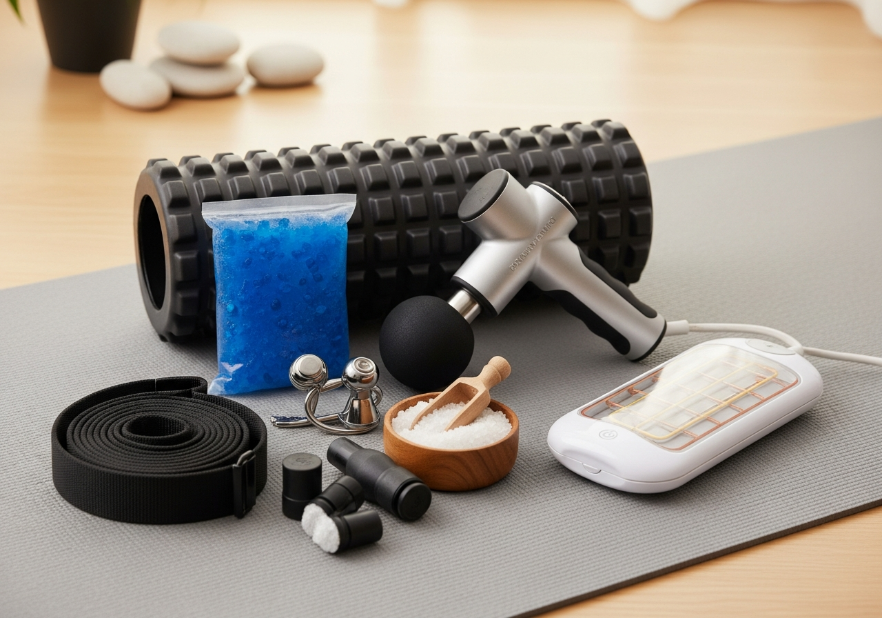 Complete Recovery & Muscle Relief Kit setup with all essentials