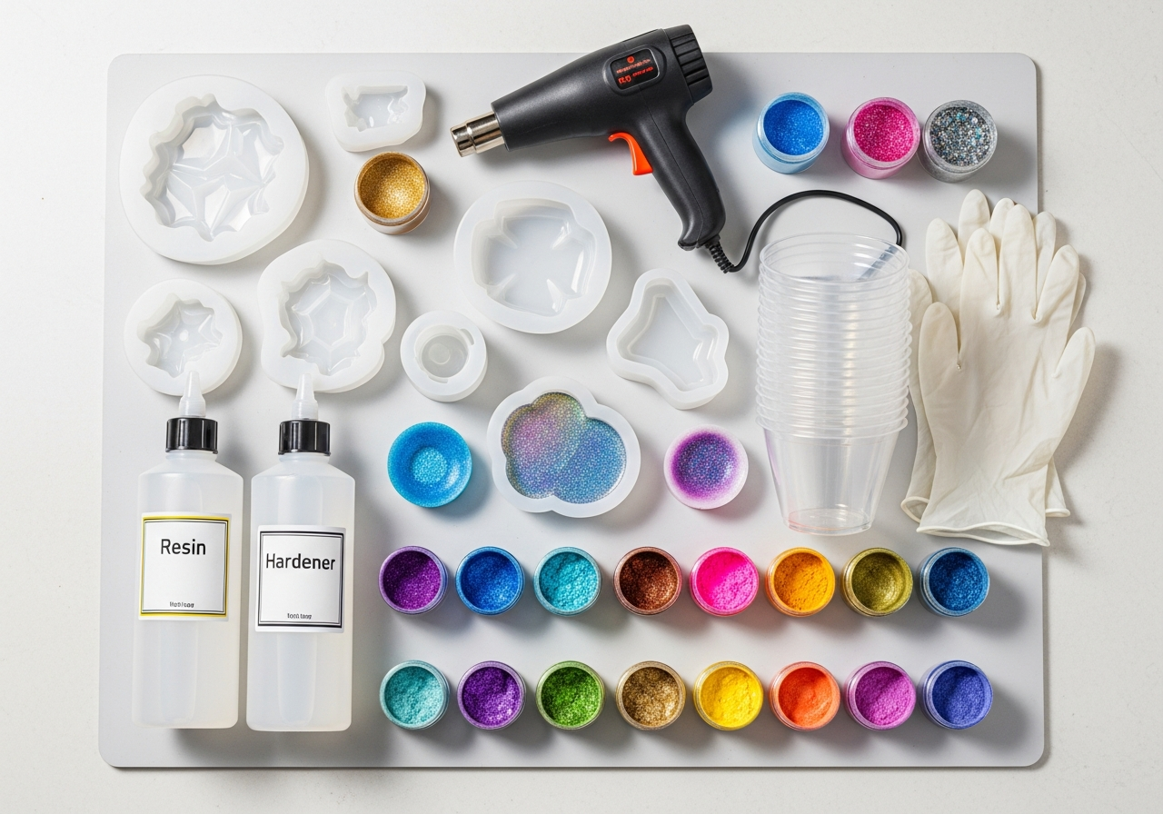 Complete Resin Art & Epoxy Kit setup with all essentials