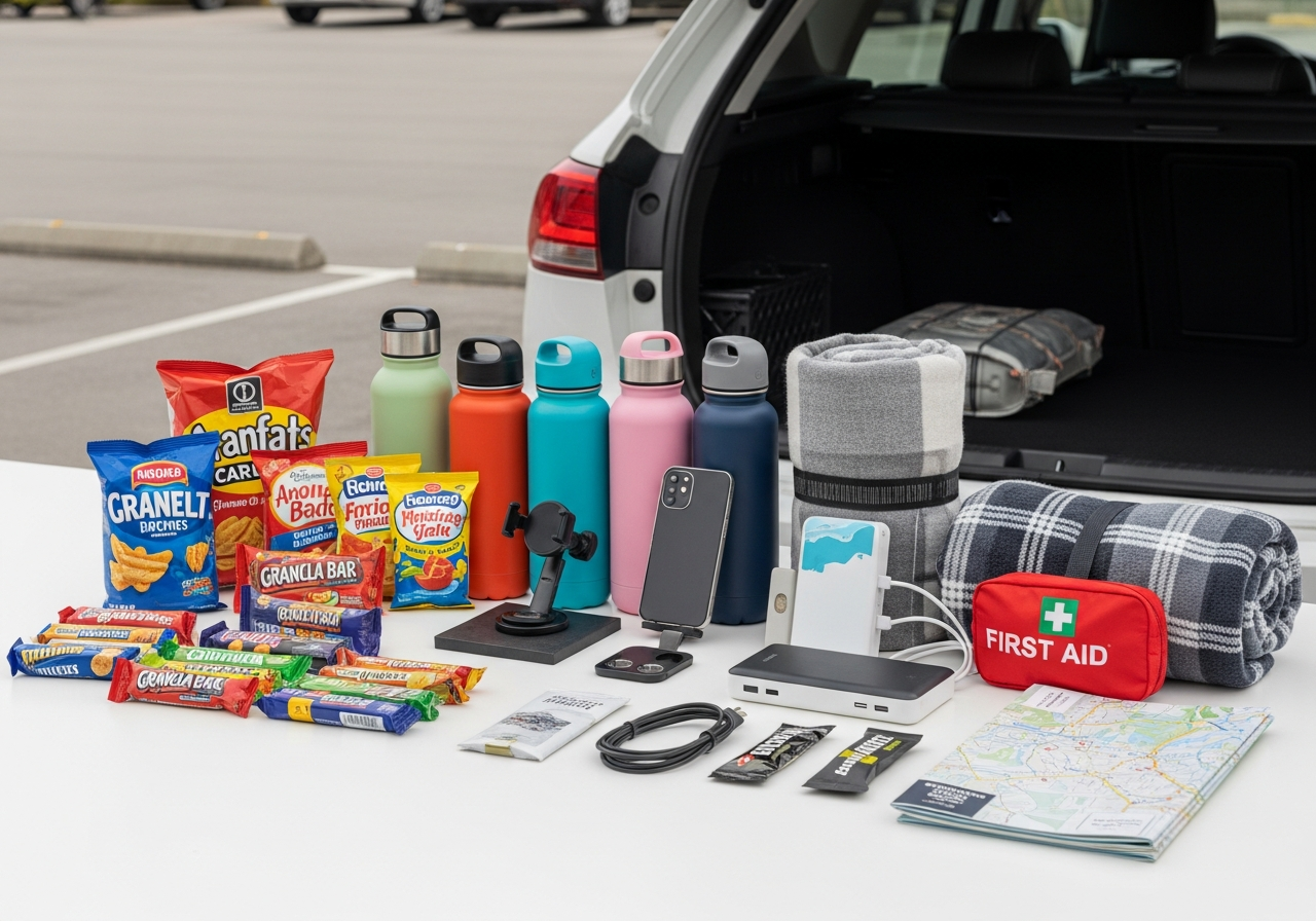 Complete Road Trip Kit setup with all essentials