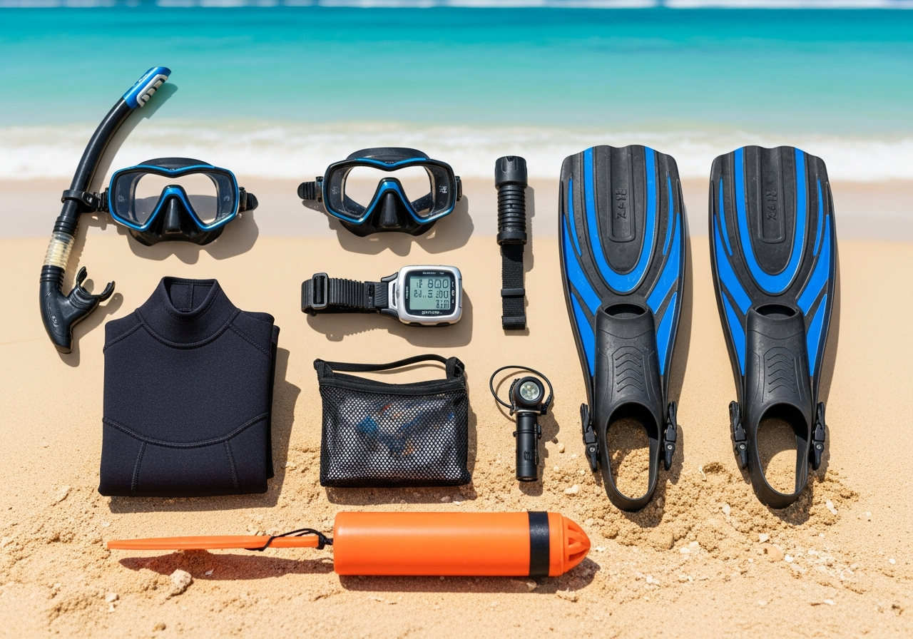Complete Scuba Diving Starter Kit setup with all essentials